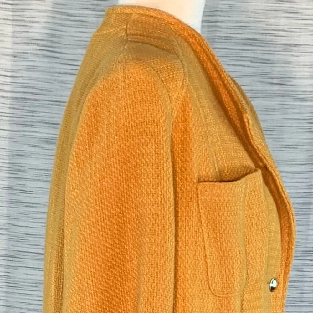 Chico's Mustard Twill Light Coat. - Picture 10 of 16